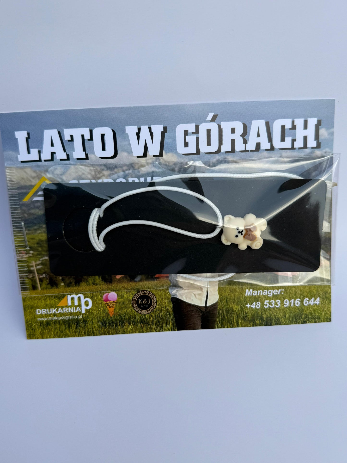 Zawieszka pluszowy miś z autografem